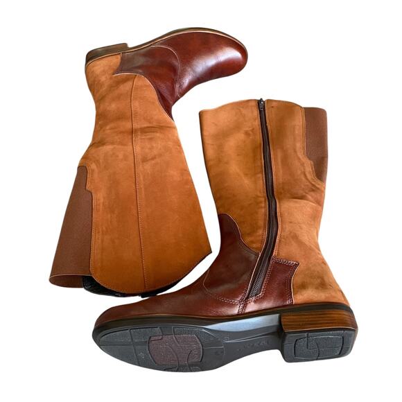 NAOT Shamal Women's Size 38/7.5-8 Brown Leather Tall Riding Side Zip Boots NEW - Picture 9 of 13